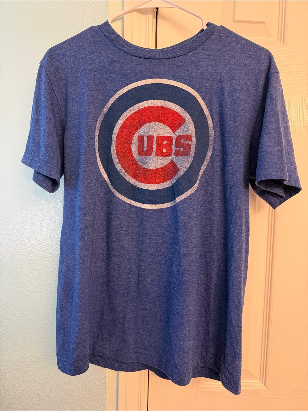 MLB Chicago Cubs Royal Blue Short Sleeve Tee with Red and White Logo